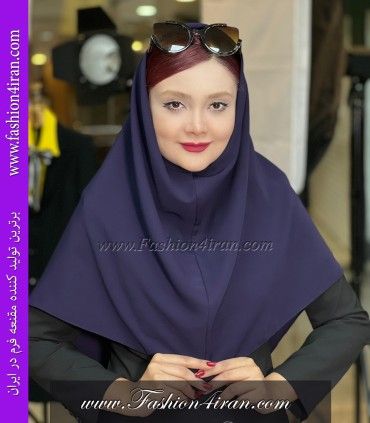 مقنعه کرپ بنفش تیره کد 11