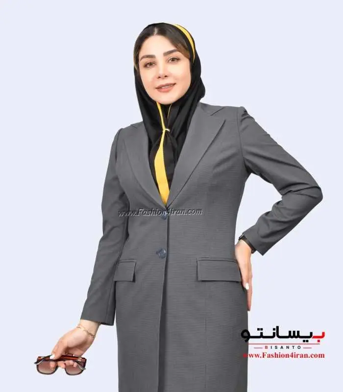 کت زنانه پیردوپل طوسی