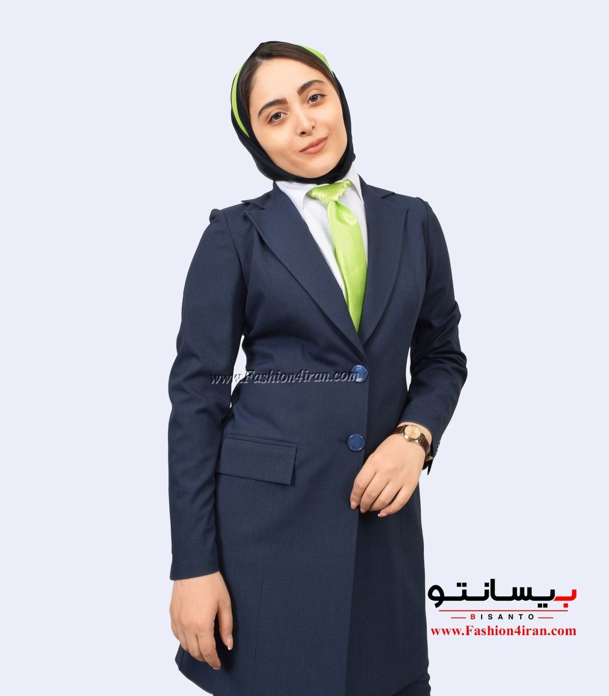 کت شلوار زنانه پیردوپل سرمه‌ای