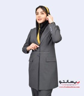 کت شلوار زنانه پیردوپل طوسی
