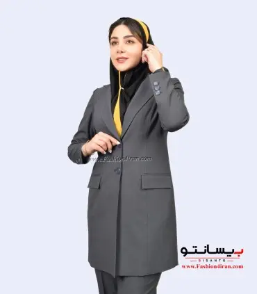 کت شلوار زنانه پیردوپل طوسی