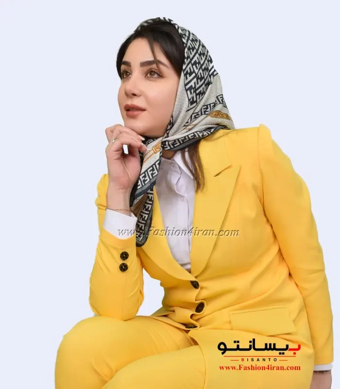 کت اداری زنانه تک مازراتی زرد کد 112