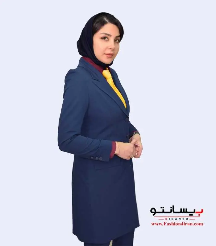 مانتو شلوار اداری پارچه فیونا آبی