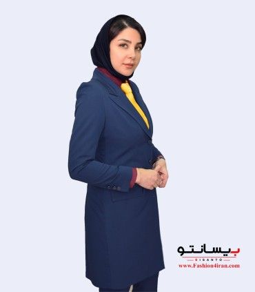مانتو شلوار اداری پارچه فیونا آبی