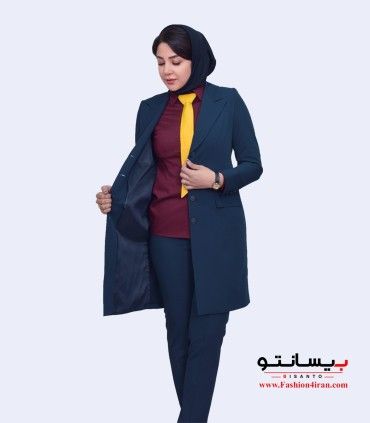 مانتو شلوار اداری فیونا آبی کد 112