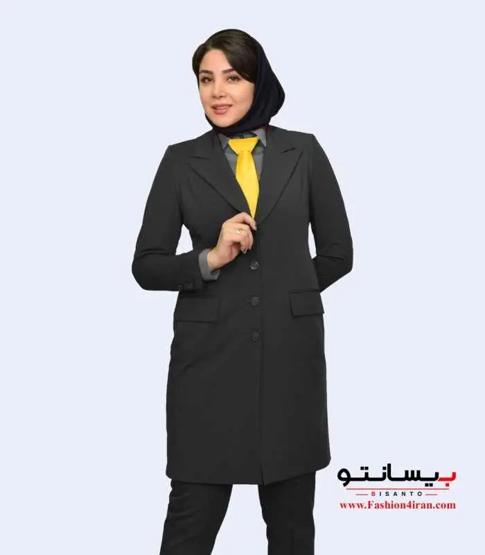 مانتو شلوار اداری پارچه فیونا رنگ مشکی