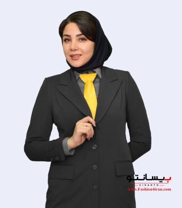 مانتو شلوار اداری پارچه فیونا رنگ مشکی کد 112