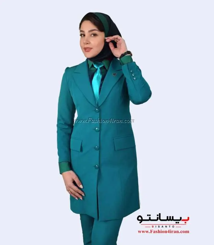 مانتو شلوار کرپ مازراتی رنگ کله غازی
