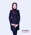 کت‌ شلوار زنانه اداری کرپ سرمه‌ای سرخ و آبی