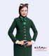 مانتو شلوار زنانه کرپ سبز لجنی طلایی