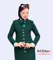 مانتو شلوار کرپ سبز لجنی طلایی کد 119