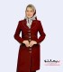 مانتو شلوار زنانه پارچه کرپ سرمه‌ای طلایی