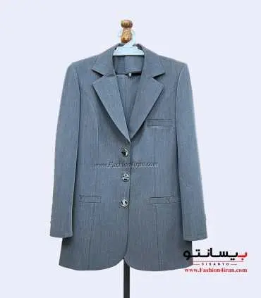 کت شلوار زنانه پارچه فاستونی طوسی کد 105