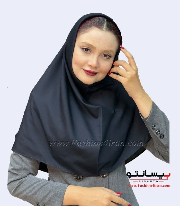 مقنعه نخی رنگ سرمه‌ای کد 10قد 90 و 100