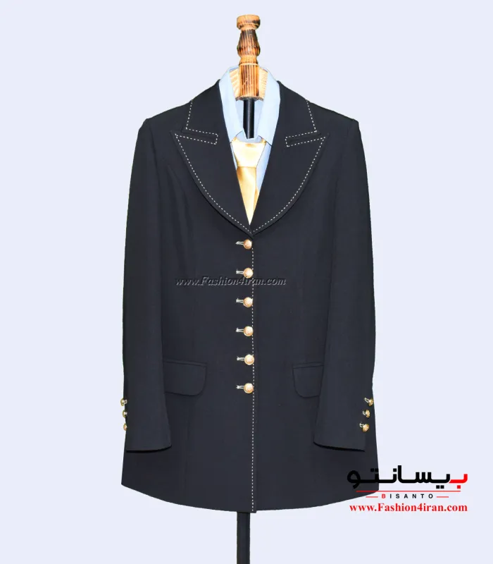 کت زنانه فاستونی مشکی طلایی