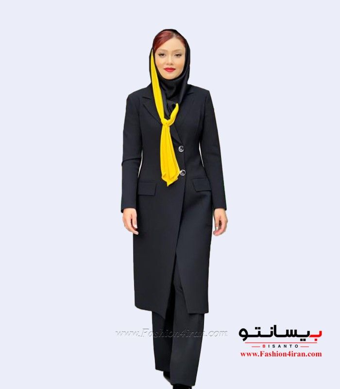 مانتو شلوار بلند پارچه فاستونی زنانه کد 53 پلاس