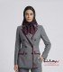 کت‌وشلوار فاستونی ترک طوسی با خرجیکار زرشکی کد 501