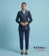 کت‌ شلوار زنانه فاستونی ترک سرمه ای با خرجیکار طوسی کد 501