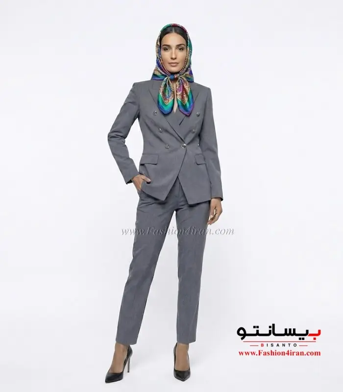 کت‌ زنانه با شلوار پارچه فاستونی ترک کد 505