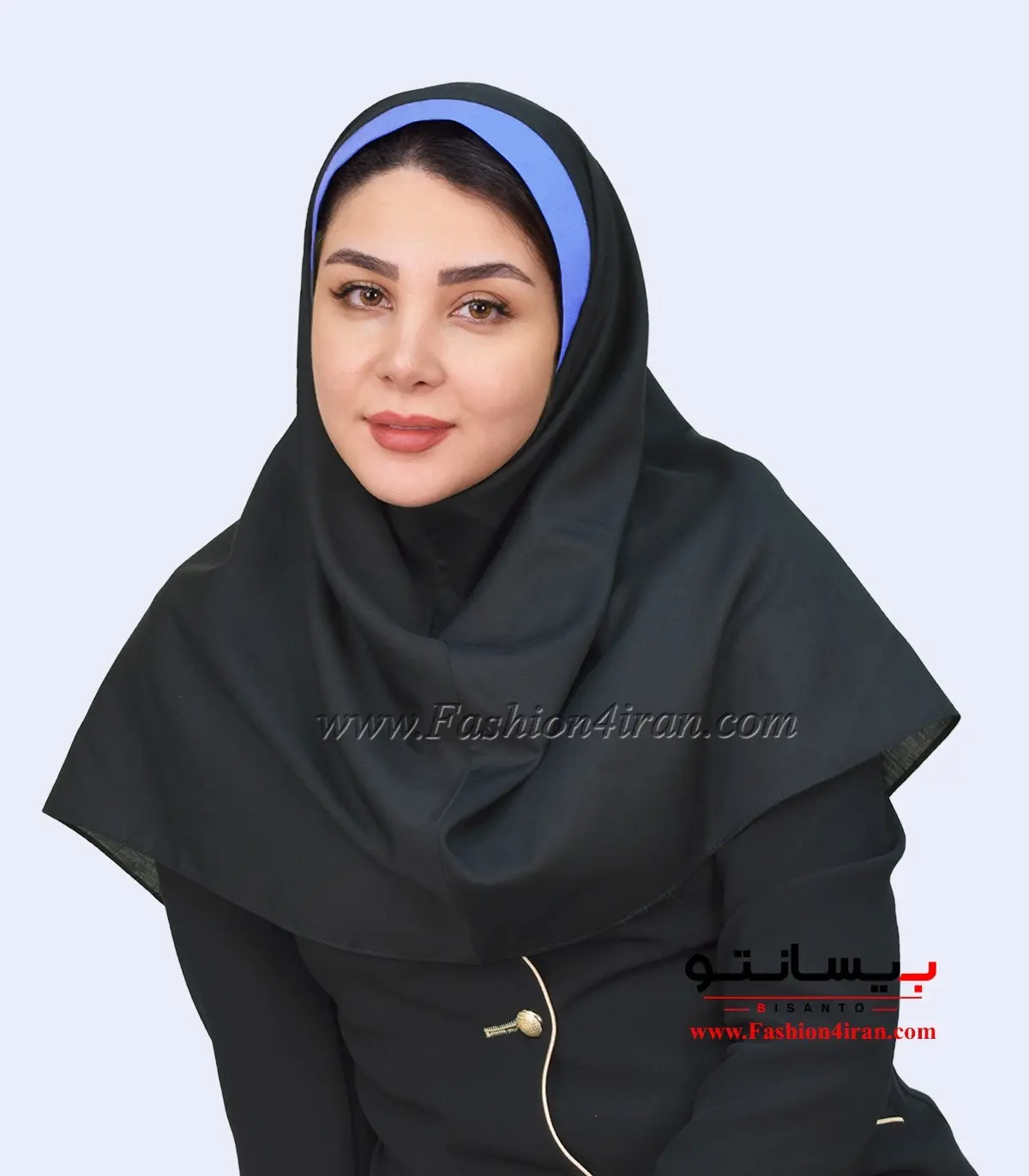 مقنعه فرم نقاب آبی روشن کد 47