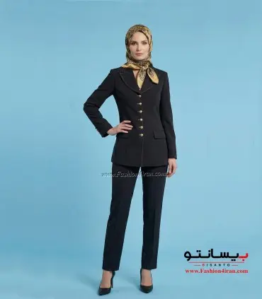 کت شلوار اداری زنانه فاستونی خرجیکار طلایی