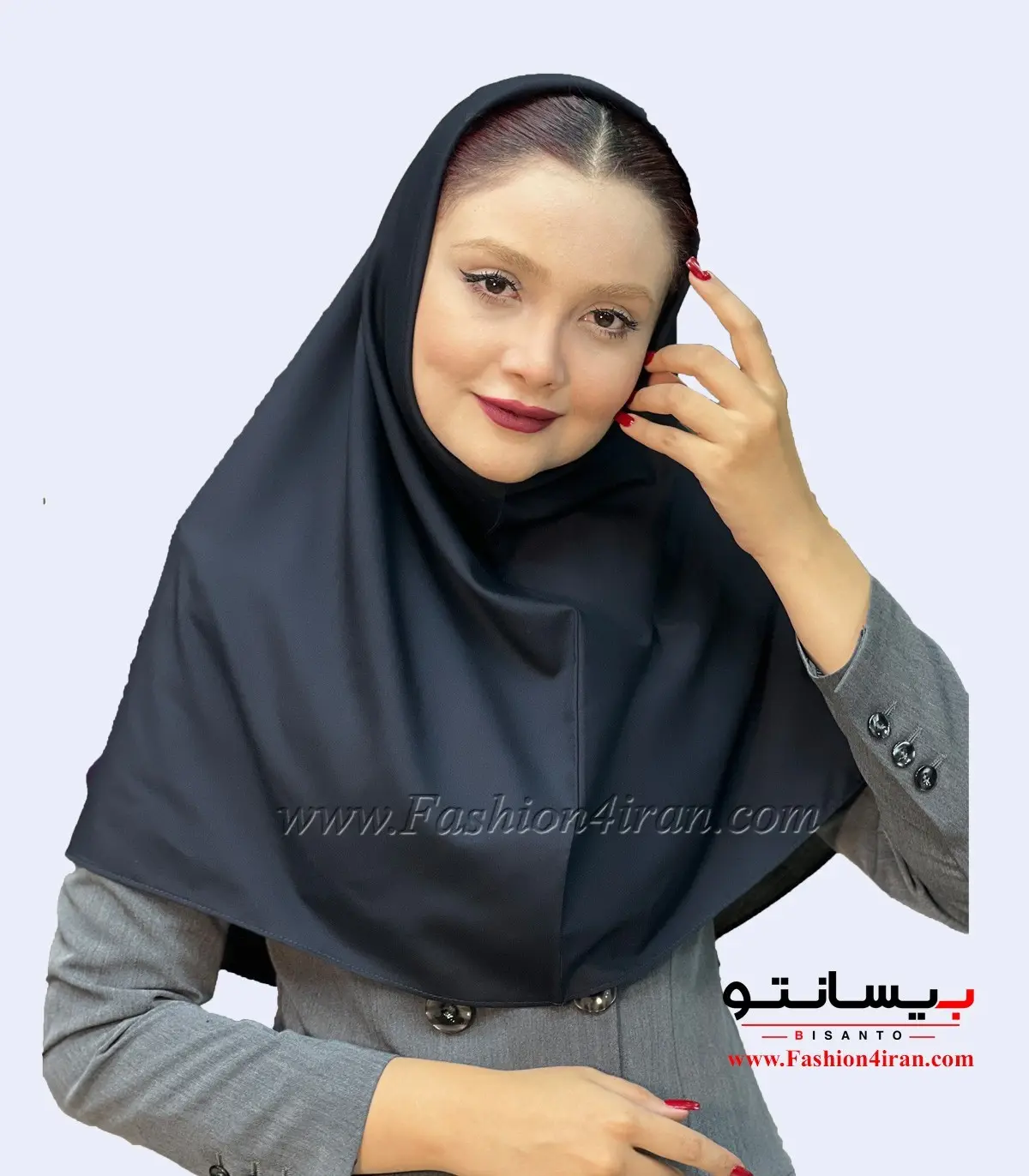 رنگ مشکی و سرمه ای پارچه مقنعه‌ای نخی وال بروجرد