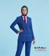 کت شلوار زنانه آبی پارچه کرپ کره‌ای کد 59
