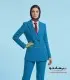 کت زنانه با شلوار رنگ فیروزه ای کرپ کره‌ای کد 59