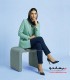 کت شلوار زنانه پارچه کرپ رنگ سبز پاستیلی کد 59