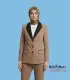 کت شلوار زنانه فاستونی یقه بلیزر نسکافه‌ای