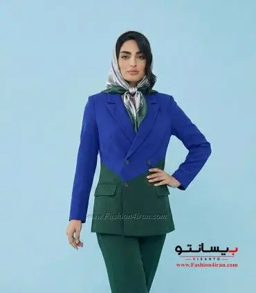 کت شلوار زنانه مازراتی آبی سبز لجنی کد 506