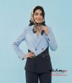 کت شلوار زنانه کرپ کالیفرنیا آبی پاستیلی کد 506
