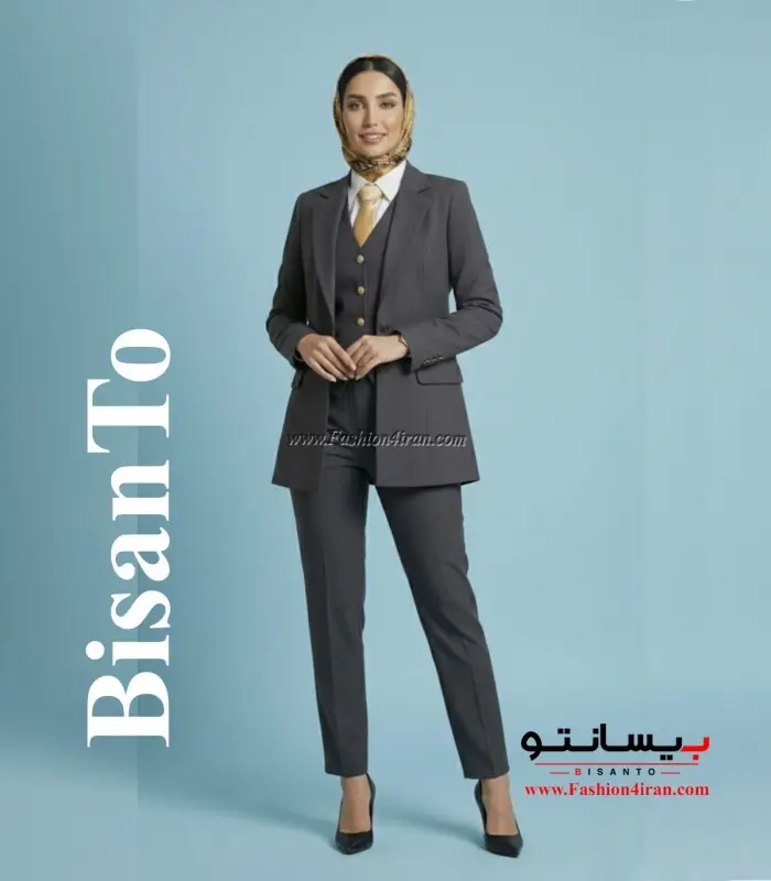 کت‌شلوار و جلیقه فاستونی ترک نوک مدادی کد 120