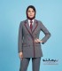 کت‌ شلوار زنانه طوسی فاستونی با خرجیکار زرشکی کد 501