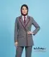 کت‌ شلوار زنانه طوسی فاستونی با خرجیکار زرشکی کد 501