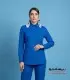 شومیز زنانه آبی الیزه بیسانتو با یقه مردانه تمام قد
