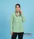شومیز زنانه سبز پاستیلی یقه مردانه نمای نزدیک