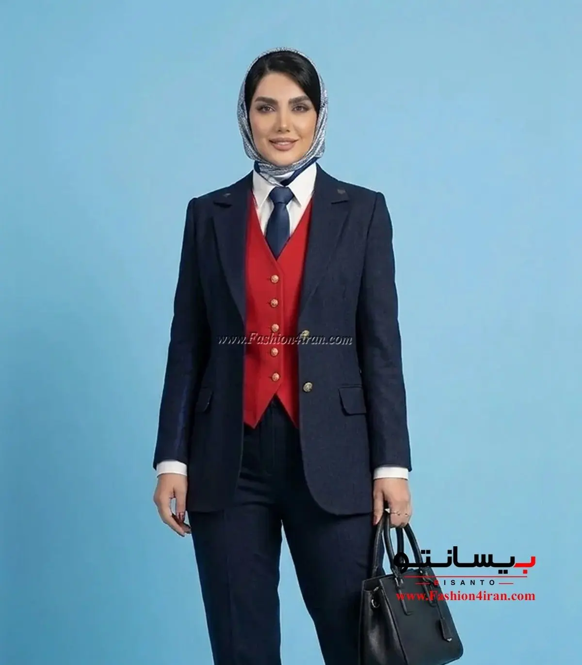 کت شلوار و جلیقه رنگ قرمز فاستونی ترک کد 120