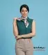 کراپ شومیز حلقه‌ای یقه مردانه سبز یشمی کد 202