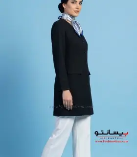 مانتو تک پارچه شانتون مشکی کد 900 نمای نزدیک