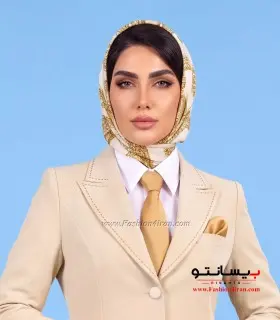 مانتو شلوار زنانه کرپ کالیفرنیا خرج‌کار طلایی کد 509