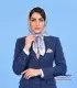 مانتو شلوار رسمی زنانه سرمه‌ای با جزئیات طلایی کد 509