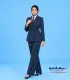 نمای تمام‌قد کت شلوار فاستونی ترک زنانه کد ۵۹ سرمه‌ای