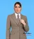 نمای نزدیک یقه بلیزر و شلال‌دوزی خردلی کد 509