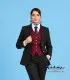 کت شلوار و جلیقه زنانه فاستونی ترک مشکی با جلیقه زرشکی کد 120