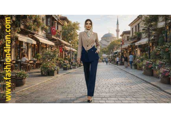 خرید کت شلوار زنانه فاستونی دو رنگ با قیمت مناسب | استایل شیک