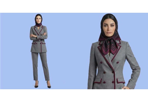استایلی که در جمع جذایتان می‌کند، کت‌ شلوار فاستونی ترک با خرجیکار زرشکی 
